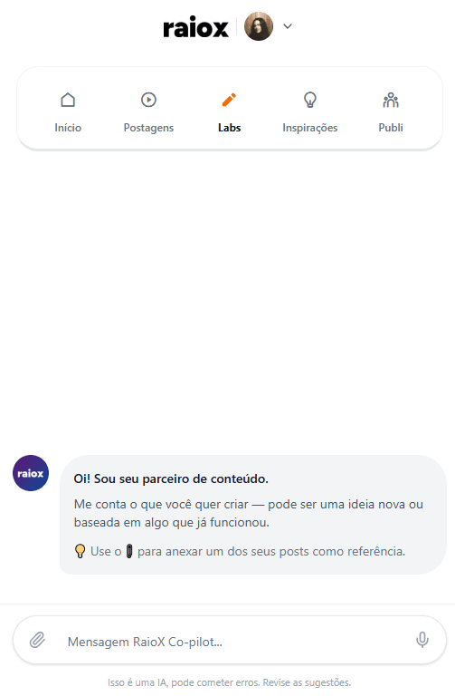 Tela do Labs IA